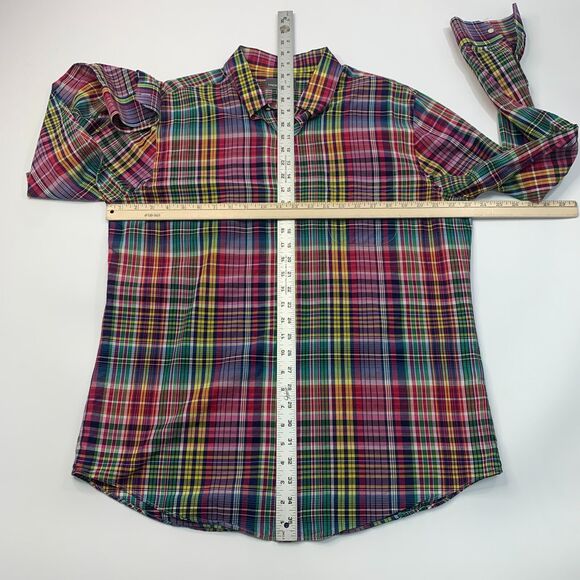 Vince Shirt Mens XL Extra Large Multi Plaid Button Up Long Sleeve Cotton - Picture 5 of 9